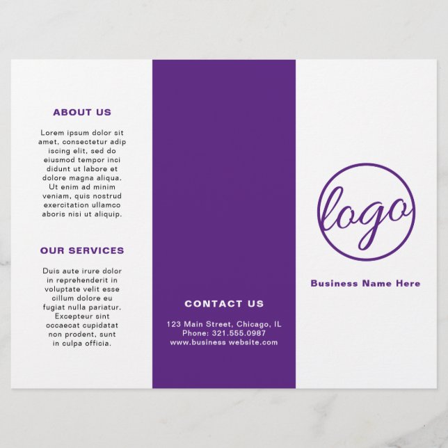 Folleto simple triple púrpura con logotipo profesi (Anverso)