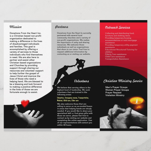 Folleto sobre donaciones (Anverso)