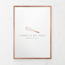 Folleto sobre el menú de Rosa Gold Whisk