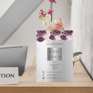 Folleto sobre el negocio de las flores de borgoña 