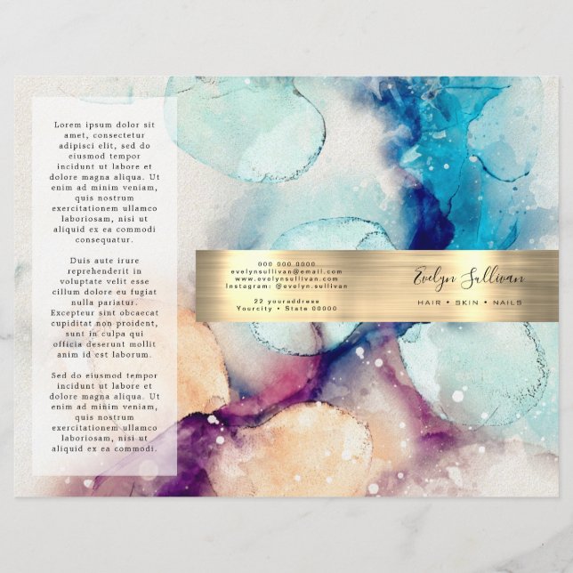 Folleto sobre el Relieve metalizado dorado de colo (Anverso)