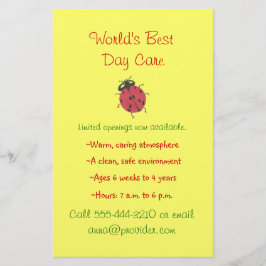 Folleto sobre el tema del cuidado de los niños