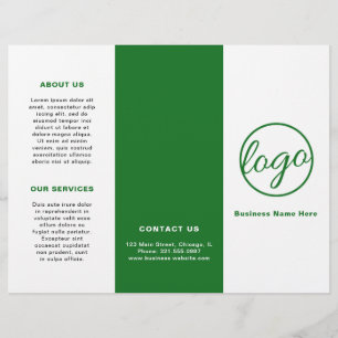 Folleto sobre el triple verde simple con logotipo 