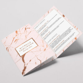 Folleto sobre la salsa de mármol rosa y Rosa