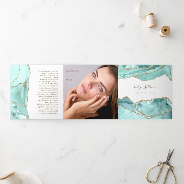Folleto Trifold de Ágata Acuamarina (Exterior)