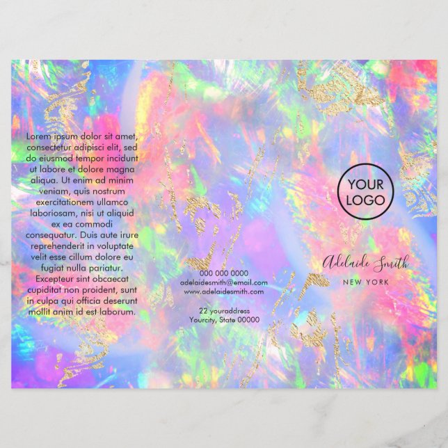 folleto trifold de colores neón opal (Anverso)