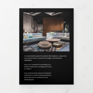 Folleto Trifold Profesional para Negocios Negro