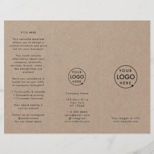 Folleto triple con el logotipo sencillo de Kraft r