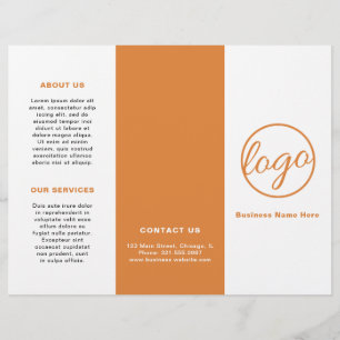 Folleto triplemente Naranja simple con logotipo pr