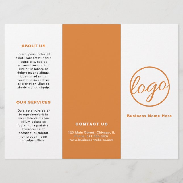 Folleto triplemente Naranja simple con logotipo pr (Anverso)