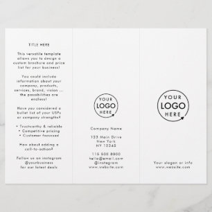 Folleto tripliego simple Minimalista de logotipo e