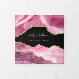 Folleto triplio de análisis rosado