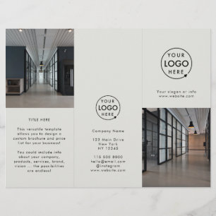 Folleto triplio de fotografías del logotipo de neg