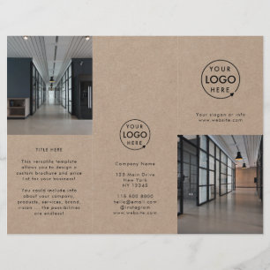 Folleto triplio de fotografías empresariales de Kr
