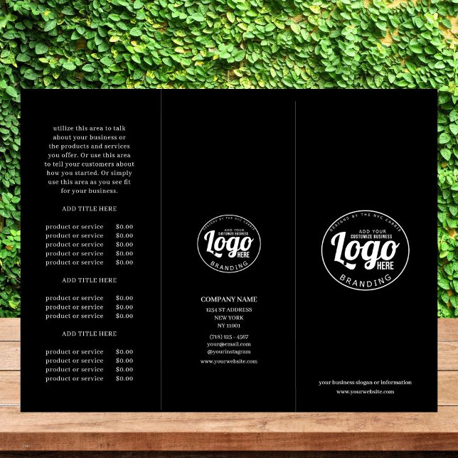 Folleto triplio de logotipos para empresas en blan (business brochure)