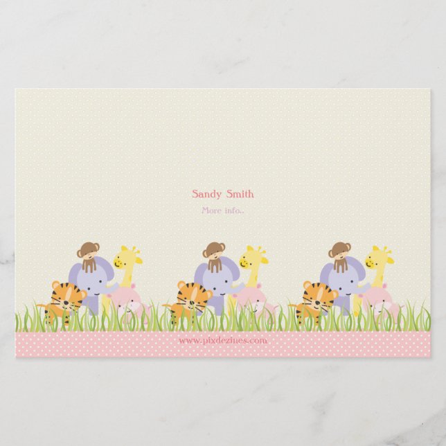 Folleto triptico de guarderia PixDezines Jungle of (Anverso)