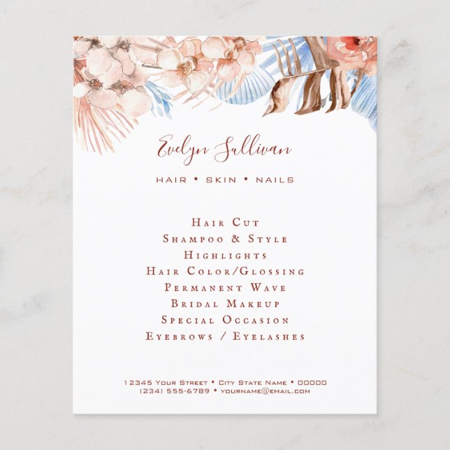 Folleto tropical azul (Frente)