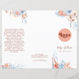 Folleto tropical azul y melocotón