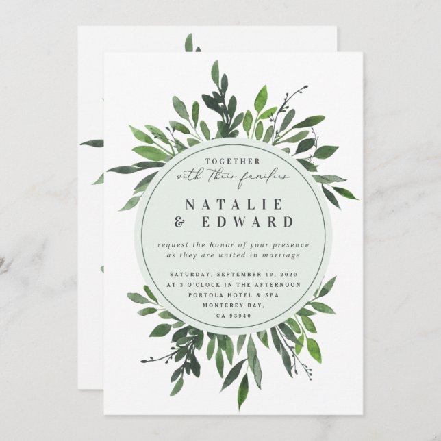 Folleto vintage fotográfico invitación a la boda. (Anverso / Reverso)