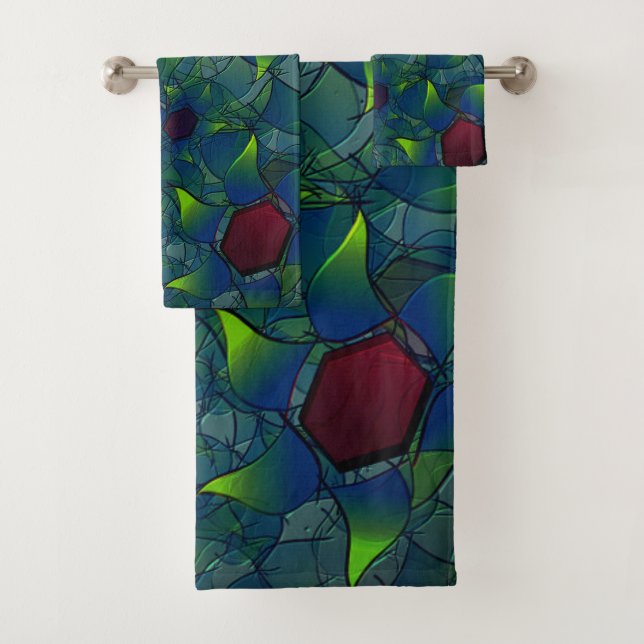 Folleto virtual con puntas rojas oscuras con hexág (In situ)