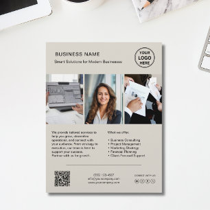 Folletos corporativos de negocios con código QR de