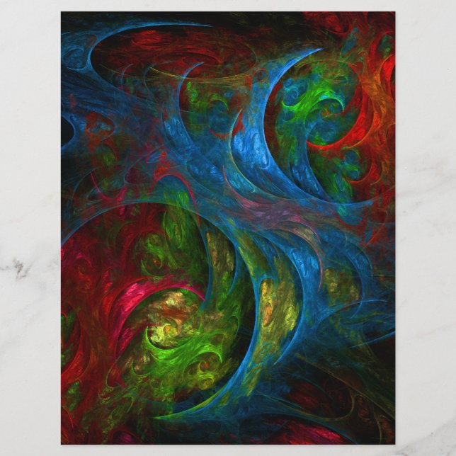 Folletos de arte abstracto Genesis Blue (Frente)