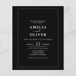 Folletos de Invitación de Boda Minimalista y Econó