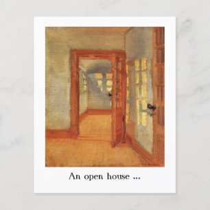 Folletos de la casa abierta entregan anuncios de a