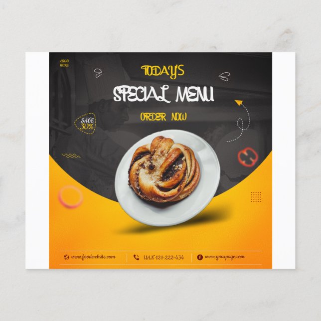 Folletos de restaurantes para su negocio (Atrás)