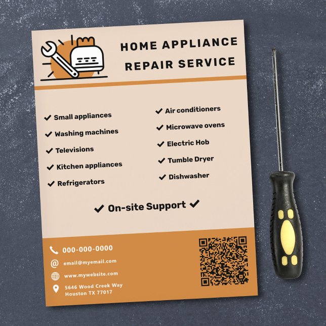 Folletos de Servicio de Reparación de Electrodomés (Home Appliance Repair Service Flyer)