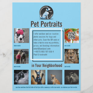 Folletos de sesión de fotografía de mascotas con c
