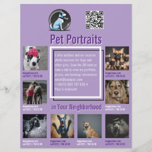 Folletos de sesión de fotografía de mascotas con c