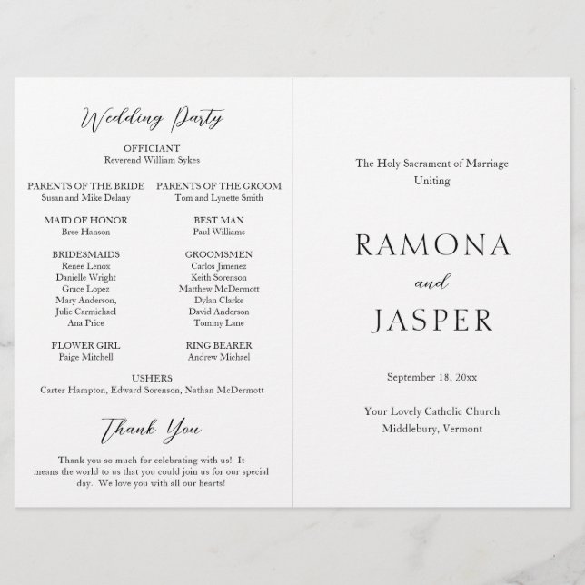 Folletos (Genérico) para Proveedor de Bodas Limpio (Frente)
