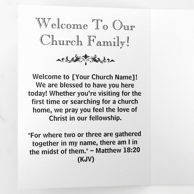 Folletos modernos de conexión de la Iglesia Blanca (Interior primer panel)