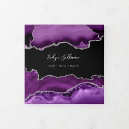 folletos triplios de Agate de plata púrpura