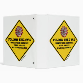 Follow The 3 W's Watch Wear Mask Wash Hands Sign