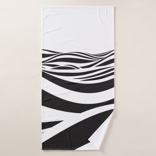 Fondo abstracto de las olas. Ilusión óptica 3D- (Toalla de baño)