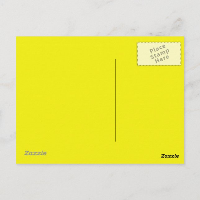 Fondo amarillo neón brillante en una postal (Reverso)