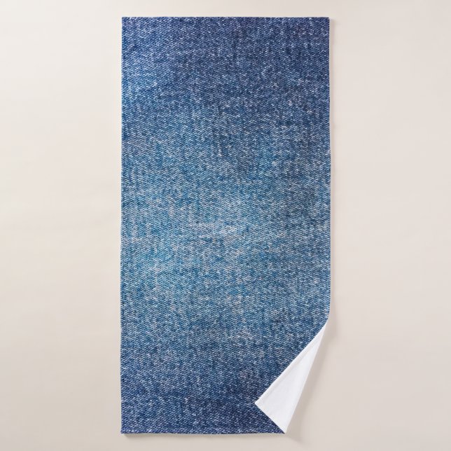 Fondo azul, fondo de textura de vaqueros denim. D (Toalla de baño)