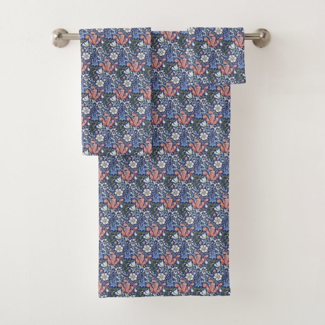 Fondo Azul Morris 1896 Patrón Floral Compton (In situ)