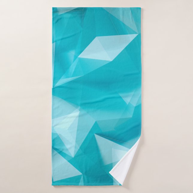 Fondo azul turquesa con cristales, triángulo (Toalla de baño)