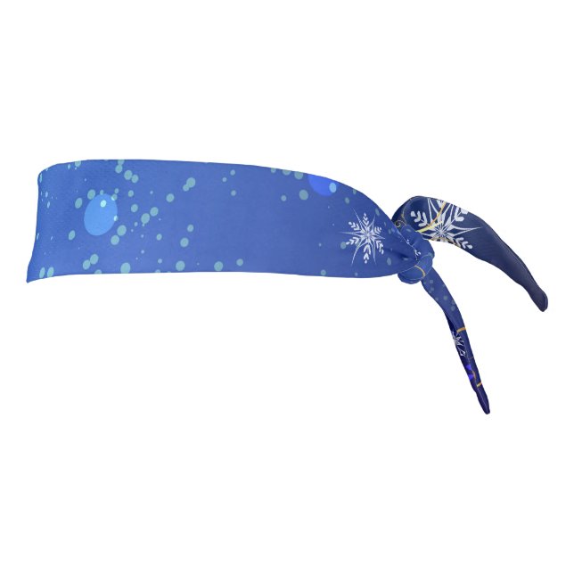 Fondo azul XMAS con copos de nieve dorados (Girar 90)