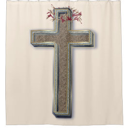 Fondo beige de la cortina de ducha