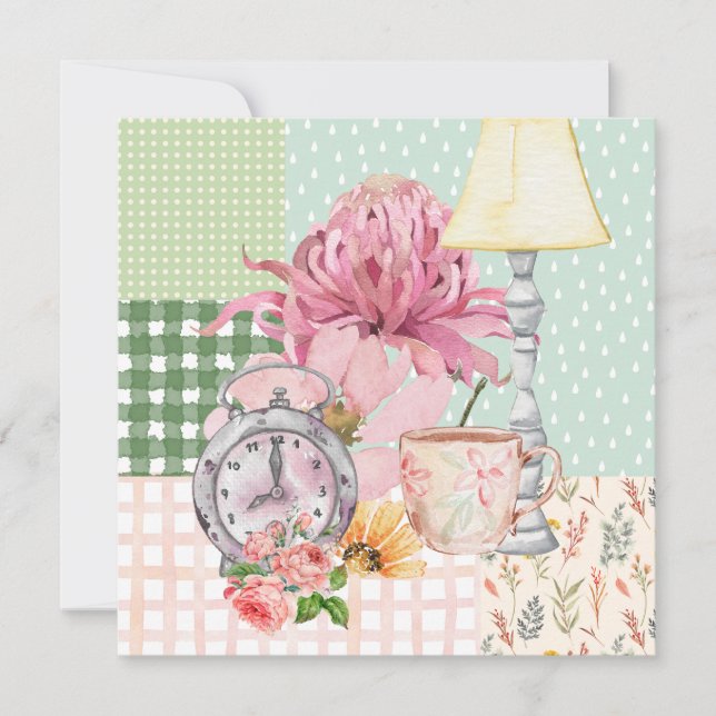 Fondo botánico de color agua mate Azul (Anverso)