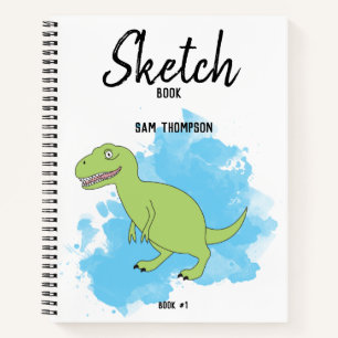 Fondo de Acuarela de Dinosaurios Cuaderno de Bocet