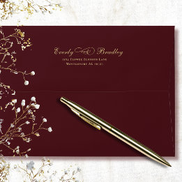 Fondo de Borgoña Elegante Escritura Dorada Formal