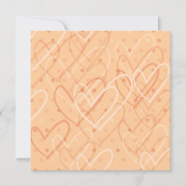 Fondo de corazones y puntos, invitación (Anverso)