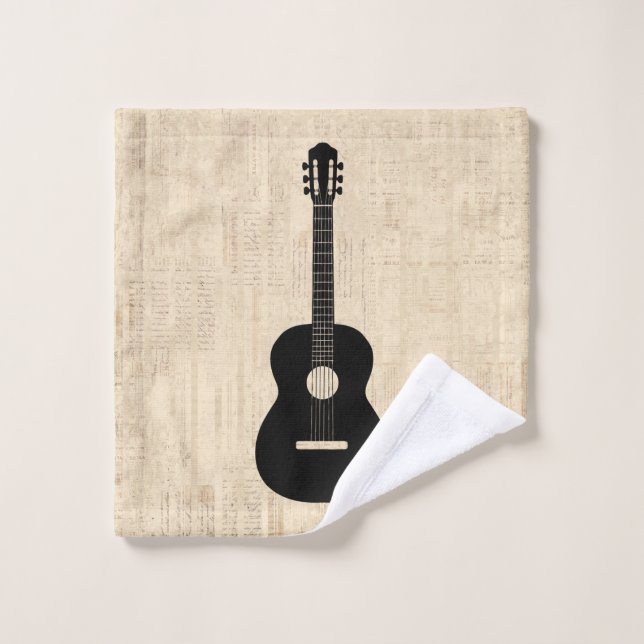 Fondo de escritura artística de guitarra acústica (Toallita)