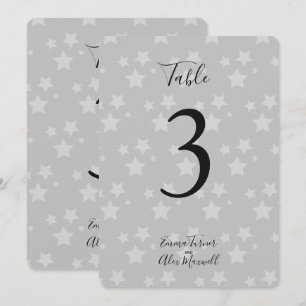 Fondo de estrellas grises Tarjetas de número de