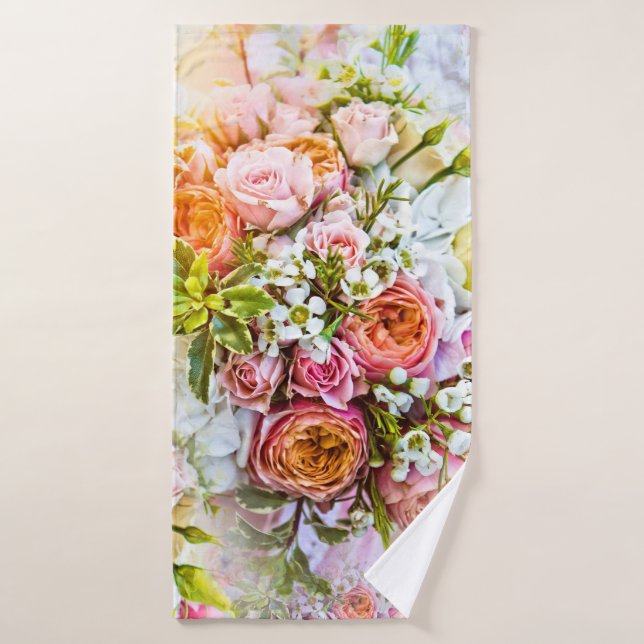 Fondo de flores de verano, ramos de flores (Toalla de baño)